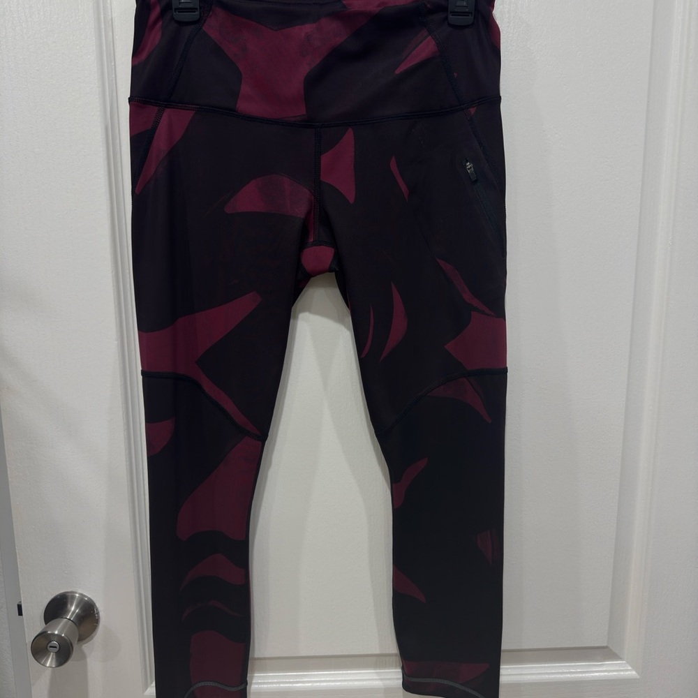 lululemon athletica Burgundy and Black Leggings